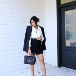 Zara Black Lace Mini Skirt Blogger  Size XL 9878/231/800